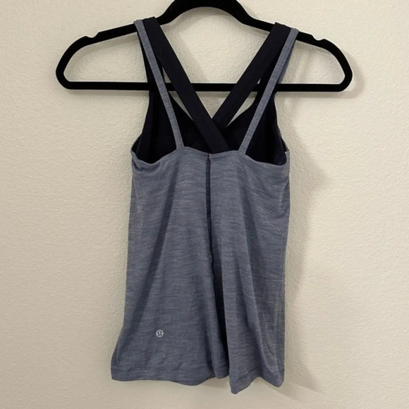 Lululemon Lululemon Run For Gold Tank size 2 Heathered Blue Denim / Deep Navy - Picture 7 of 9